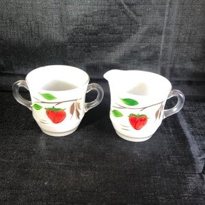 Vintage hand painted Cream and Sugar